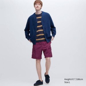 Uniqlo Nylon Utility Geared Men's Shorts Purple | FVTCPE506