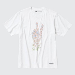 Uniqlo Peace For All Ut Graphic (Jonathan Anderson) Women's T Shirts White | MALSER025