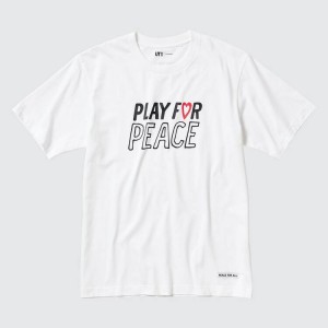 Uniqlo Peace For All Ut Graphic (Kei Nishikori) Women's T Shirts White | HMUZWC503