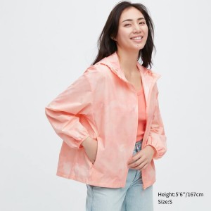 Uniqlo Pocketable Uv Protection (Pattern) Women's Parka Pink | BHNDRG298