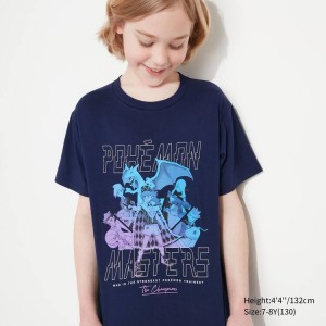 Uniqlo Pokemon Ut Graphic Kids' T Shirts Navy | IHZGKX685