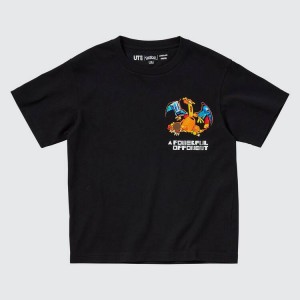 Uniqlo Pokémon Meets Artist Ut Graphic Kids' T Shirts Black | OSRLMB462