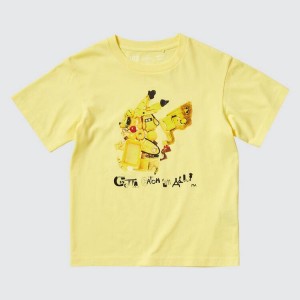 Uniqlo Pokémon Meets Artist Ut Graphic Kids' T Shirts Yellow | WTPXLJ638