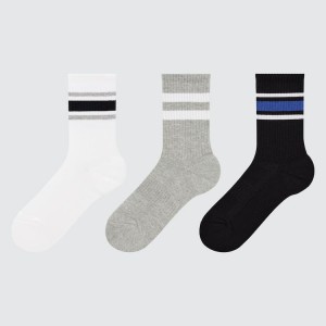 Uniqlo Regular (Three Pairs) Kids' Socks White / Grey / Black | GHJZLI095