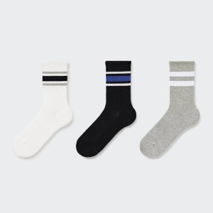 Uniqlo Regular (Three Pairs) Kids' Socks White / Black / Grey | QTIMDF745