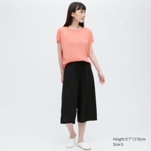 Uniqlo Relaco 3/4 Shorter Length Women's Loungewear Black | ZXCHNK816