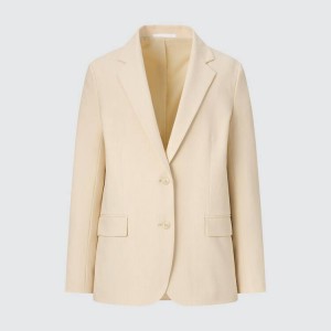 Uniqlo Relaxed Tailored Women's Jackets Beige | JHBXZL675