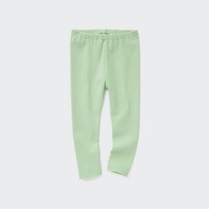 Uniqlo Ribbed Baby Leggings Light Green | XLMUJG437