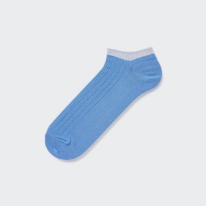 Uniqlo Ribbed Short Men's Socks Blue | OFYJNS864