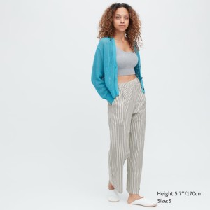 Uniqlo Seersucker Striped Easy Women's Loungewear Blue | SJCTNY019