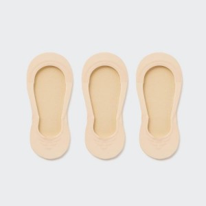 Uniqlo Sheer Invisible No-show (Three Pairs) Women's Socks Beige | UENSCT908