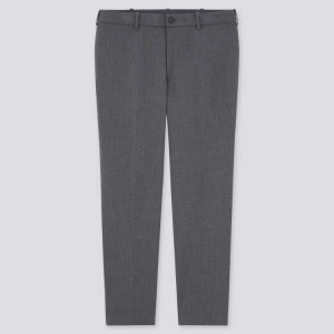 Uniqlo Smart Comfort Ankle Length (2021 Season) Men's Trousers Grey | JIVKWY381