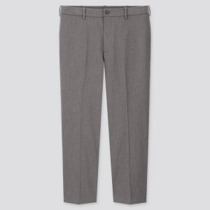 Uniqlo Smart Comfort Ankle Length (Long) Men's Trousers Grey | JXKUFQ768