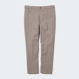 Uniqlo Smart Cotton Ankle Length (Long) Men's Trousers Beige | MKNDOI084