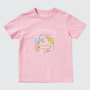 Uniqlo Sumikkogurashi Ut Graphic Kids' T Shirts Pink | XMPYQG972