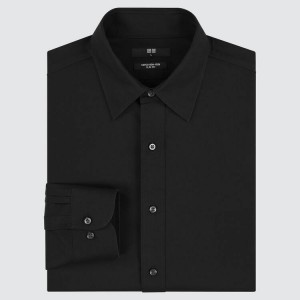 Uniqlo Super Non-iron Slim Fit (2021 Season) Men's Shirts Black | FCUTHE465