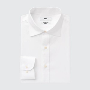 Uniqlo Super Non-iron Slim Fit (Semi-cutaway Collar) Men's Shirts White | FCEKRG123