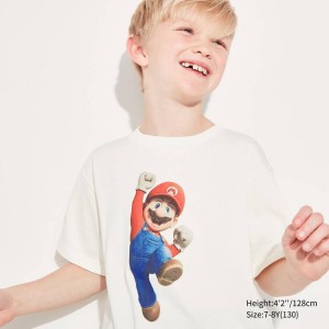 Uniqlo The Super Mario Bros Movie Ut Graphic Kids' T Shirts White | PDEUZR052