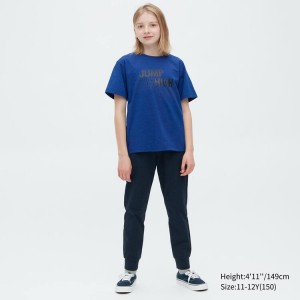 Uniqlo Ultra Stretch Dry-ex Crew Neck Short Sleeved Kids' T Shirts Blue | XRAQPD791