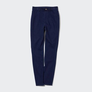 Uniqlo Ultra Stretch High Rise Denim Women's Leggings Blue | MWIERK518