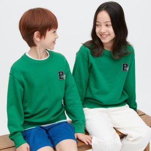 Uniqlo Ultra Stretch Kids' Sweatshirts Green | PVKYOT946