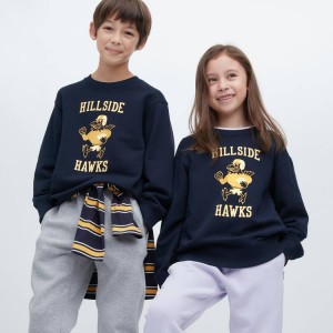 Uniqlo Ultra Stretch Kids' Sweatshirts Navy | NOWZXU862