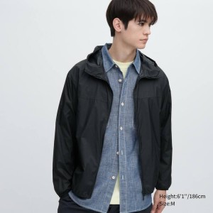 Uniqlo Uv Protection Pocketable Men's Parka Black | EKWAFR823