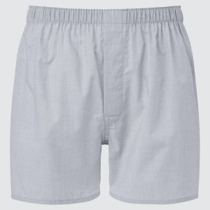 Uniqlo Woven Broadcloth Boxer Men's Underwear Grey | EAOLFD804