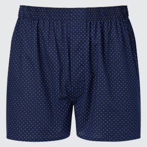 Uniqlo Woven Dotted Boxer Men's Underwear Navy | CBPRXM178