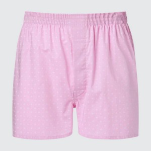 Uniqlo Woven Patterned Boxer Men's Underwear Pink | KFSLNM516