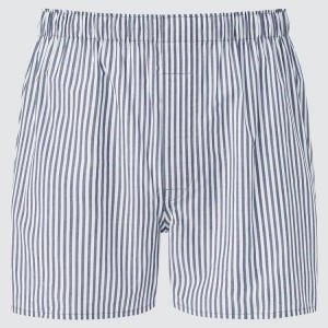 Uniqlo Woven Striped Boxer Men's Underwear Blue | RZQCBH378