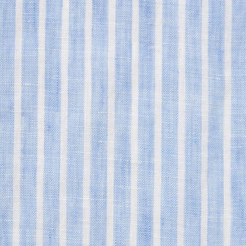 Uniqlo 100% Premium Linen Striped Long Sleeved Women's Shirts Light Blue | WVICBU840