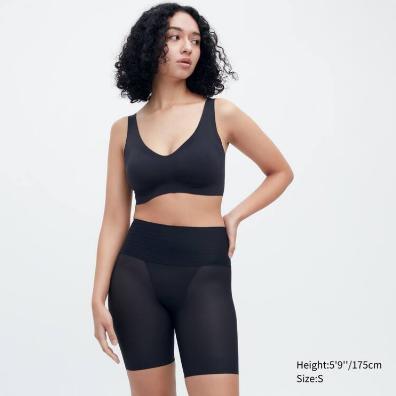 Uniqlo Airism Body Silhouette Shaper Half Women's Underwear Black | SKPHYN751