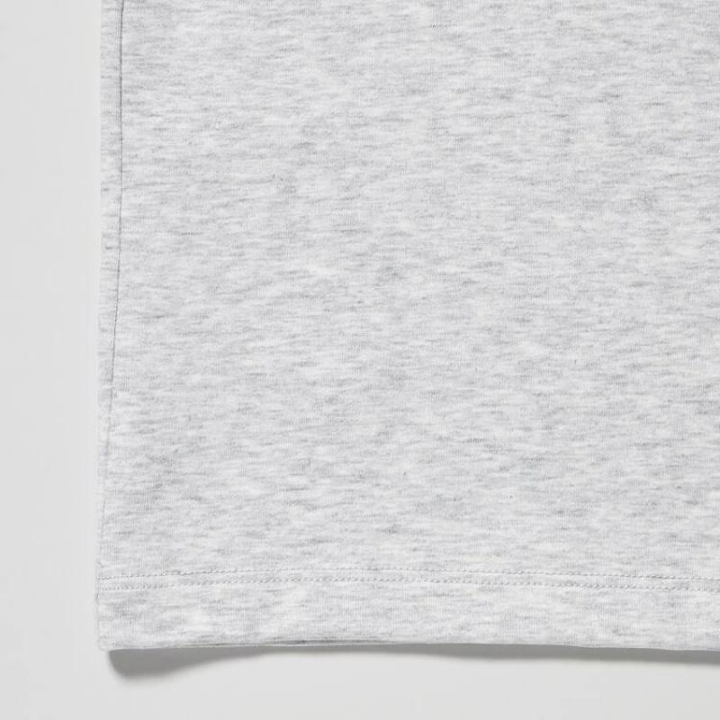 Uniqlo Airism Cotton Crew Neck Short Sleeved Men's T Shirts Grey | OMHPBK523