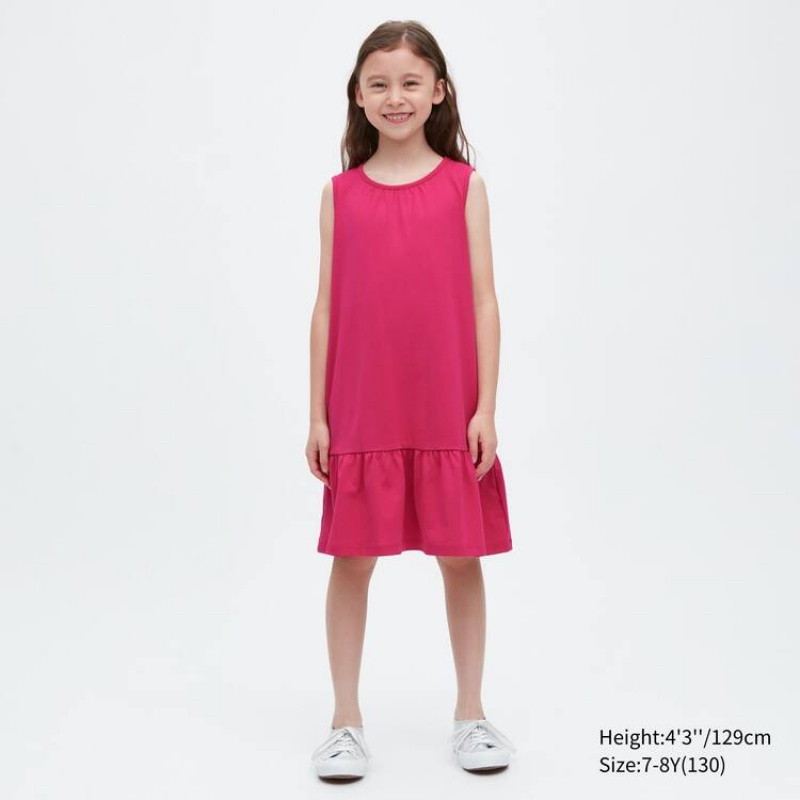 Uniqlo Airism Cotton Frill Sleeveless Kids' Dress Pink | MASDUK601