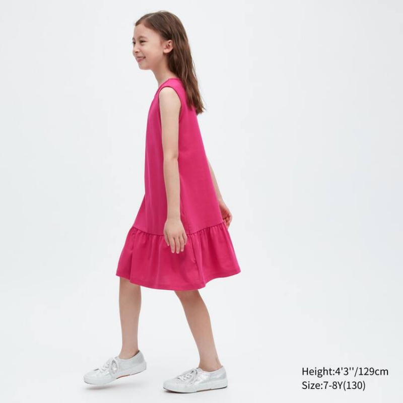 Uniqlo Airism Cotton Frill Sleeveless Kids' Dress Pink | MASDUK601