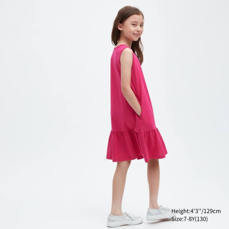 Uniqlo Airism Cotton Frill Sleeveless Kids' Dress Pink | MASDUK601