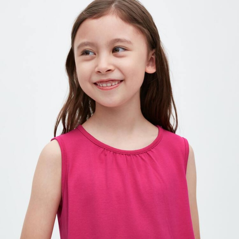 Uniqlo Airism Cotton Frill Sleeveless Kids' Dress Pink | MASDUK601