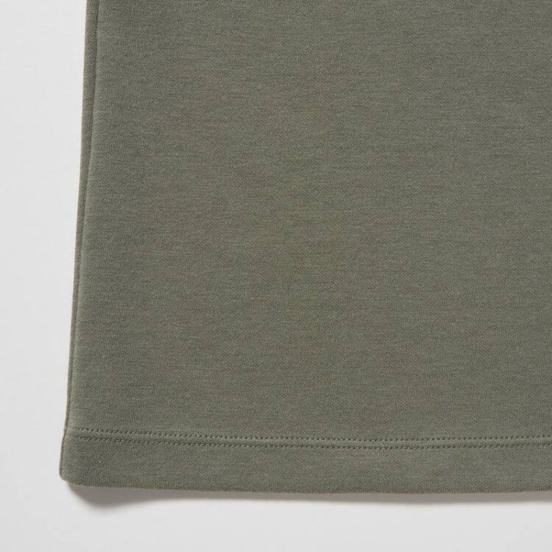 Uniqlo Airism Cotton Graphic Kids' T Shirts Olive | BZCVFD823