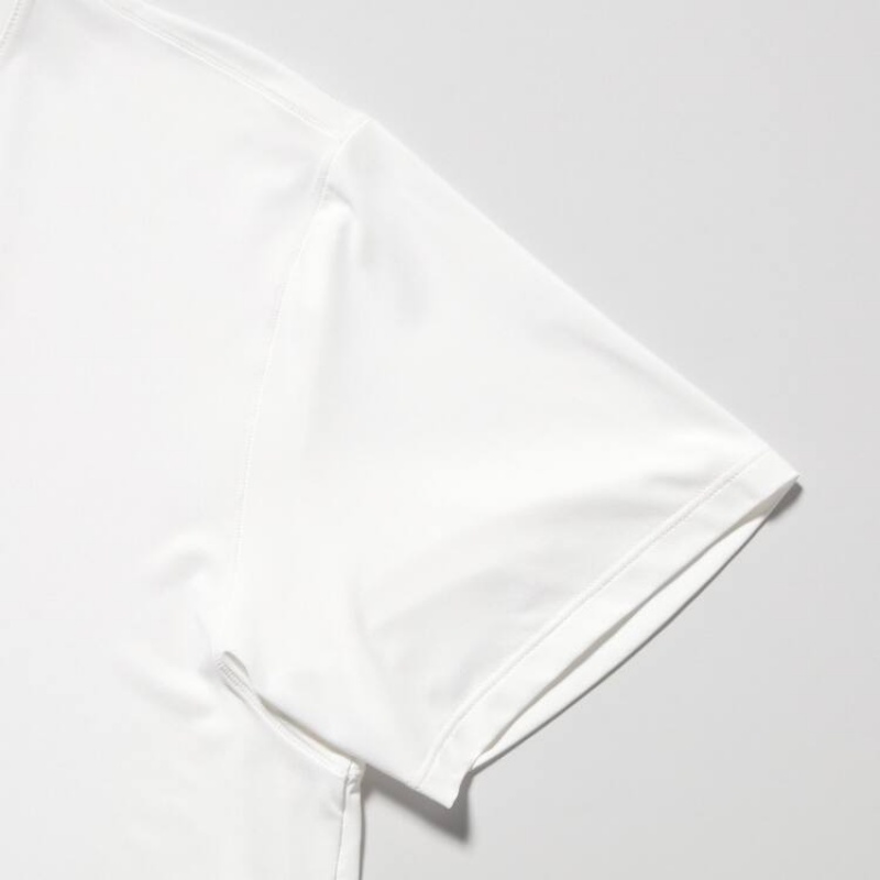 Uniqlo Airism Crew Neck Short Sleeved Men's T Shirts White | WAJRMH817