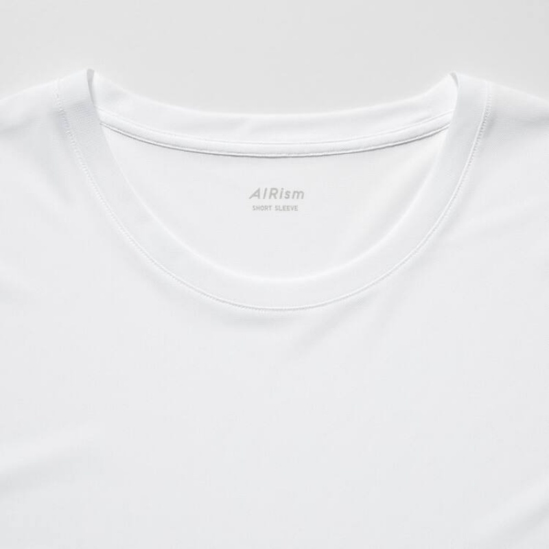 Uniqlo Airism Dry-ex Mesh Crew Neck Short Sleeved Men's T Shirts White | KYBCSI427