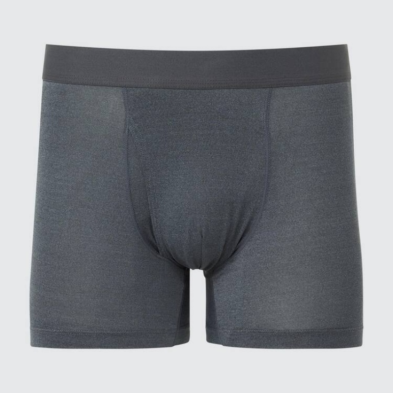 Uniqlo Airism Heather Boxers Men\'s Underwear Grey | CLIZVG123