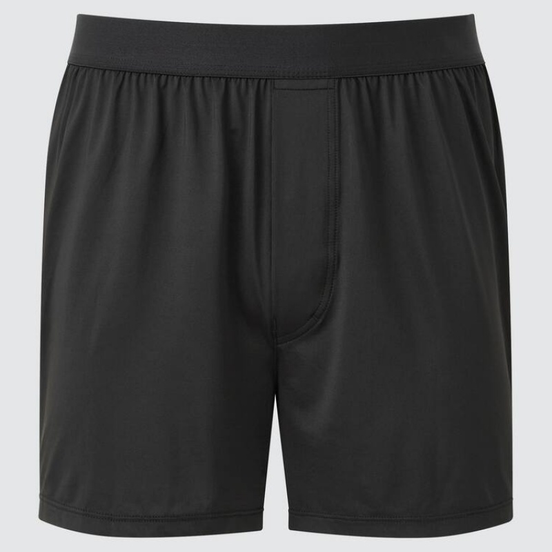 Uniqlo Airism Loose Fit Boxers Men\'s Underwear Black | THZFXW896