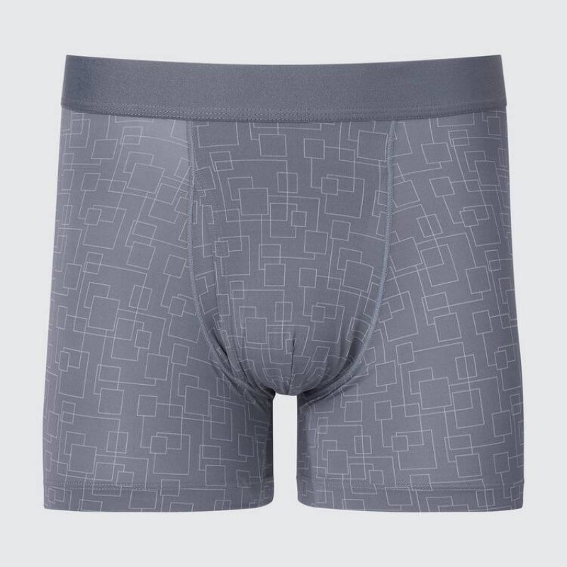 Uniqlo Airism Printed Boxers Men\'s Underwear Grey | PORTEH164