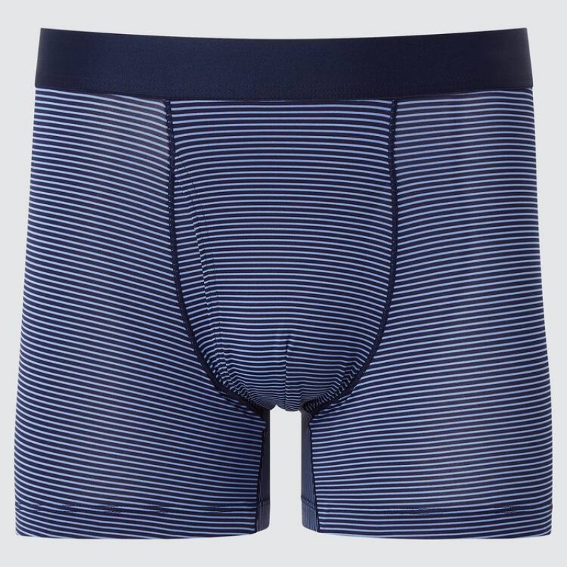 Uniqlo Airism Striped Boxers Men\'s Underwear Navy | LYAKRM053