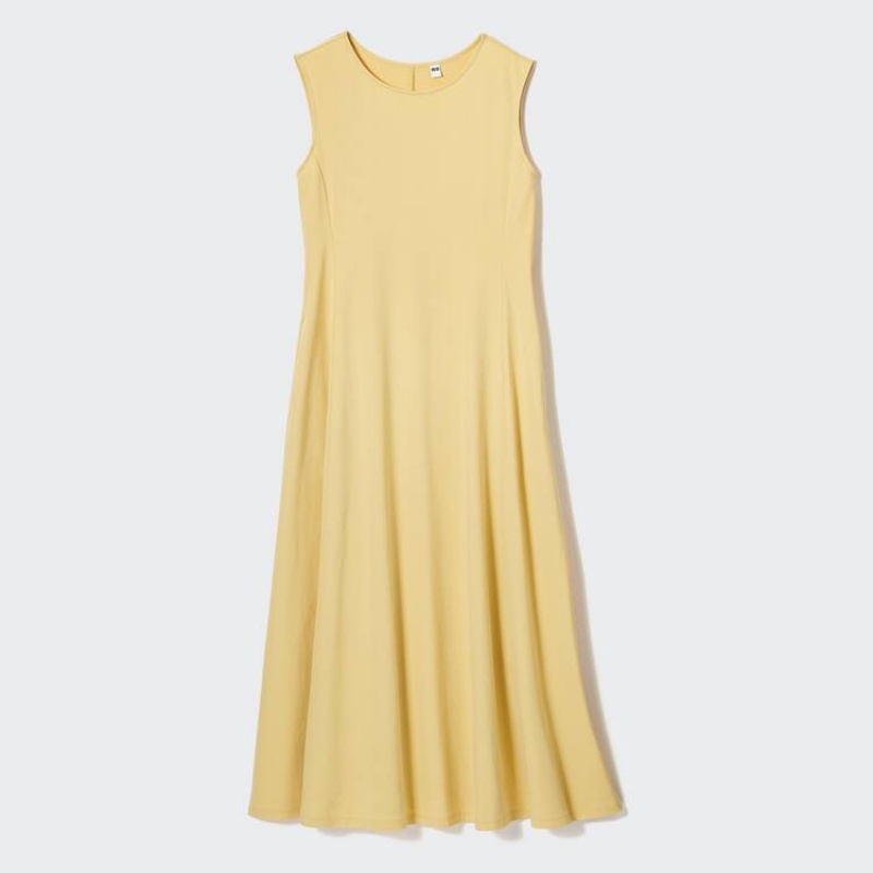 Uniqlo Airism Ultra Stretch Sleeveless Women's Dress Yellow | ZCKIUS156