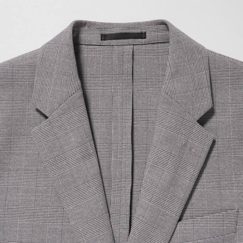 Uniqlo Airsense Ultra Light Glen Checked Men's Jackets Grey | UCVBIA850