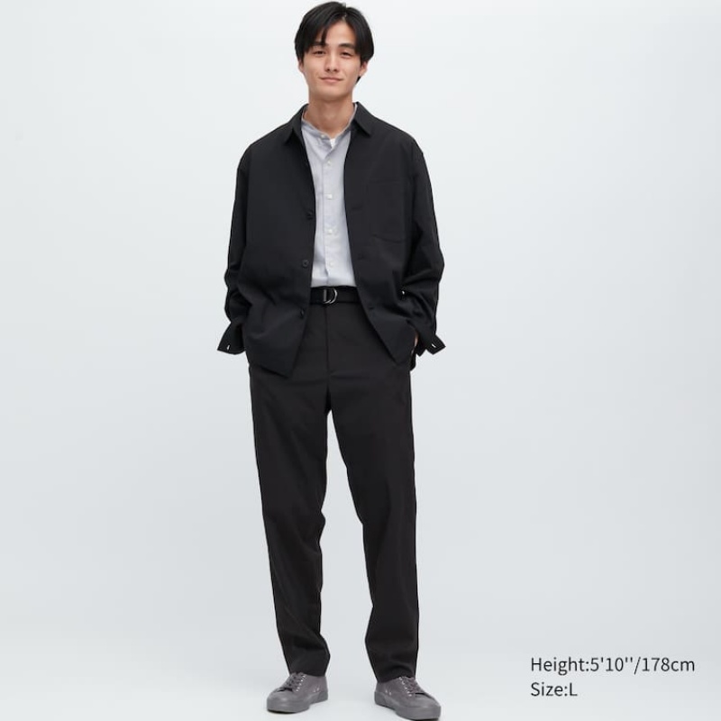 Uniqlo Airsense Ultra Light Relaxed Fit Men's Trousers Black | DWLEQX312