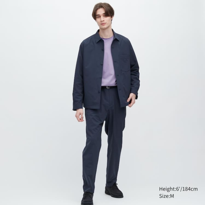 Uniqlo Airsense Ultra Light Seersucker Men's Jackets Blue | CDXFPT756