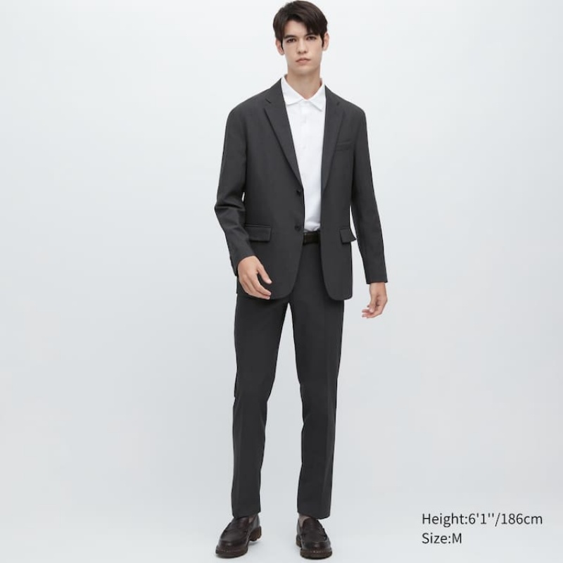 Uniqlo Airsense Ultra Light Wool-like Men's Suits Dark Grey | PXRNSZ841